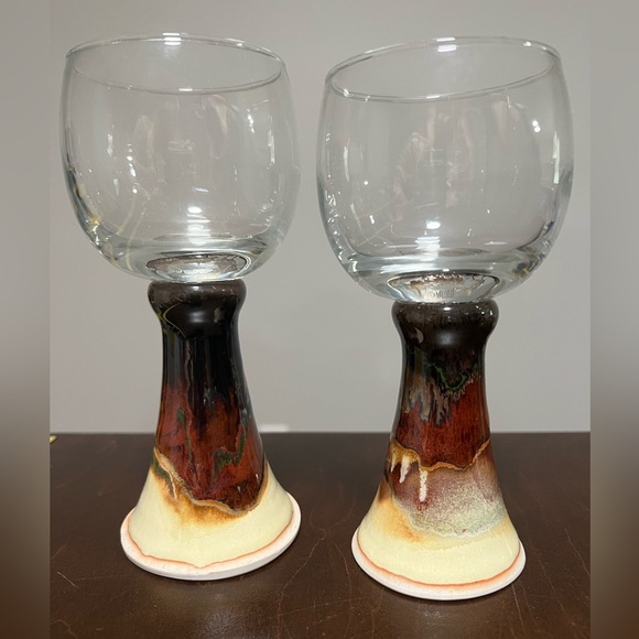 Set of 2 Studio Pottery Votive Candle Holders or Glasses - Picture 1 of 6